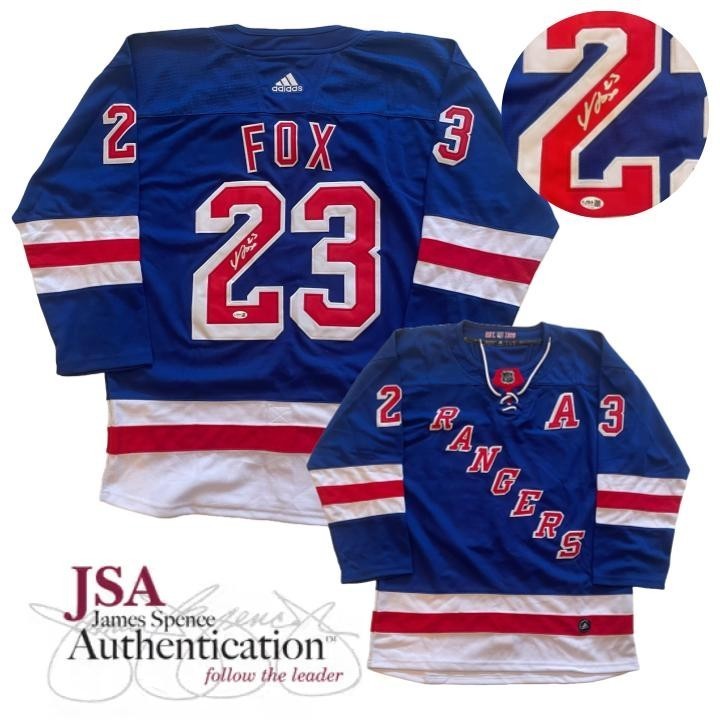 Adam Fox Signed New York Rangers Jersey JSA COA Autographed