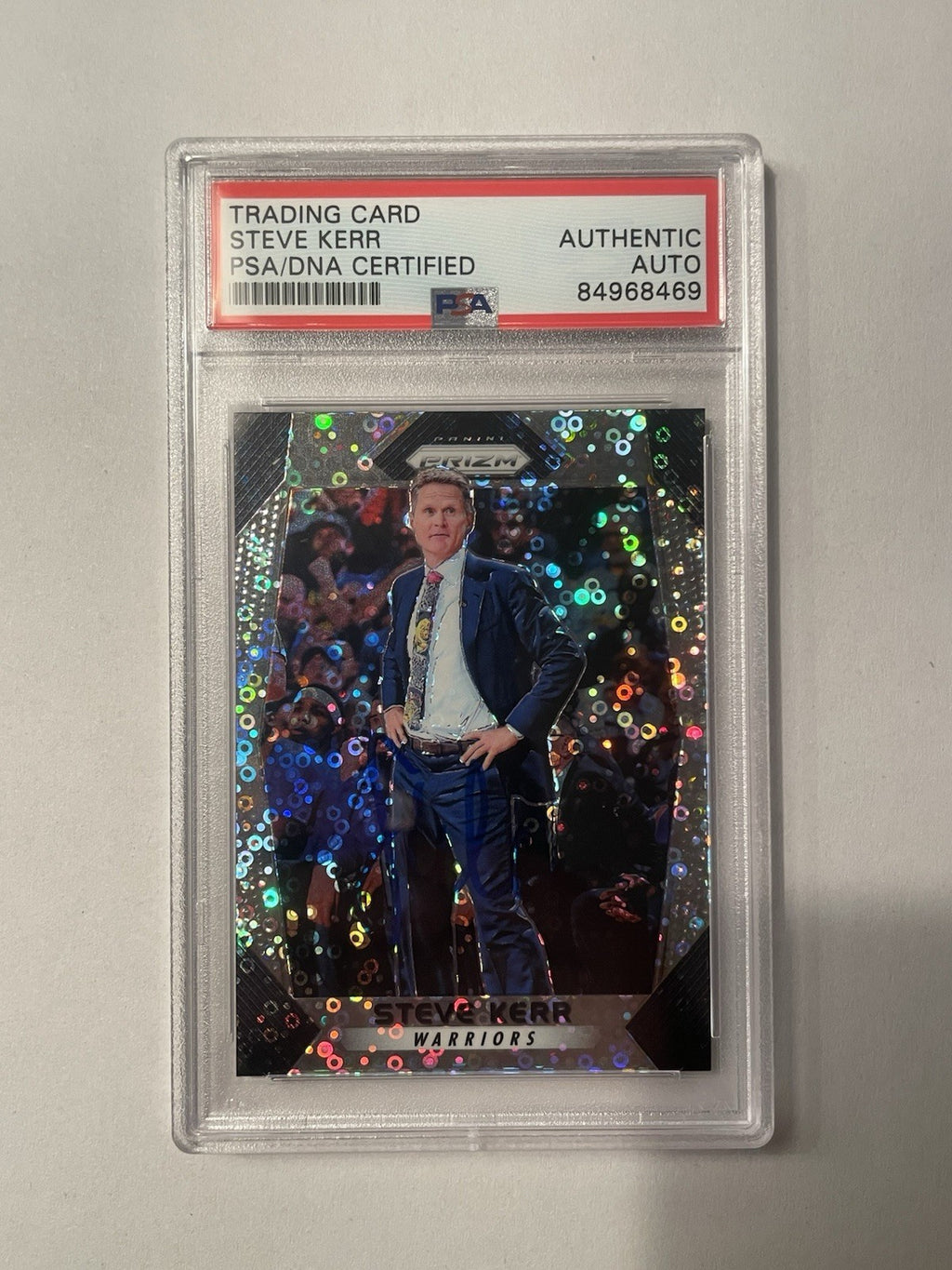 Steve Kerr Signed 2017-18 Panini Prizm #50 PSA/DNA Autographed Warriors