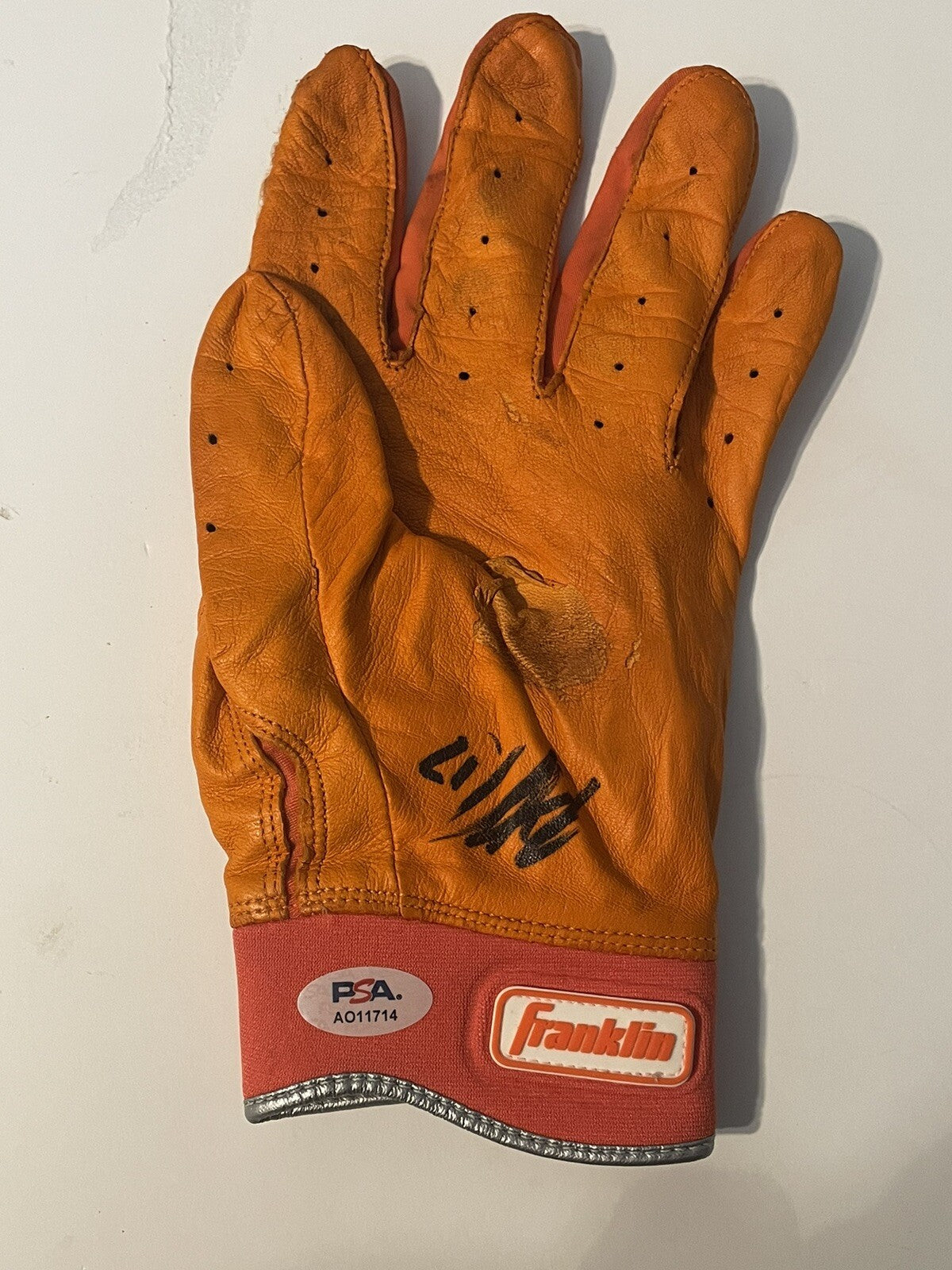 Heliot Ramos Signed Player Issued/Used Batting Glove PSA/DNA Autographed