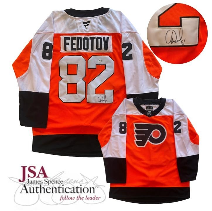 Ivan Fedotov Signed Jersey JSA COA Philadelphia Flyers Autographed Stained
