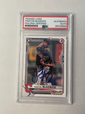 Triston McKenzie Signed 2021 Bowman RC PSA/DNA Encapsulated Indians Autographed