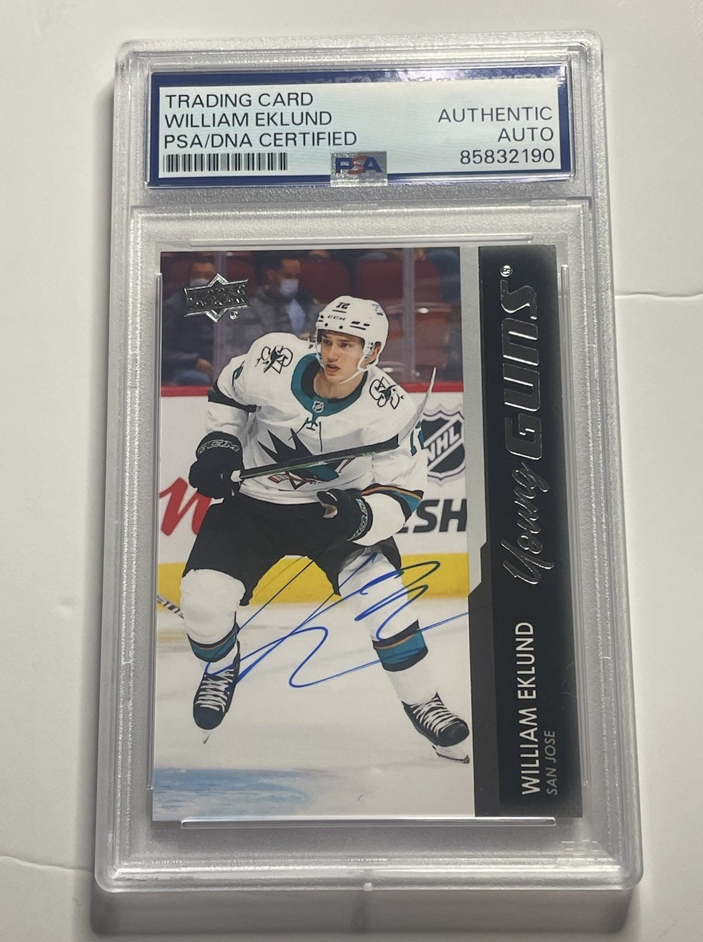 William Eklund Signed 2021 UD Young Guns PSA/DNA Rookie RC #475 Autographed