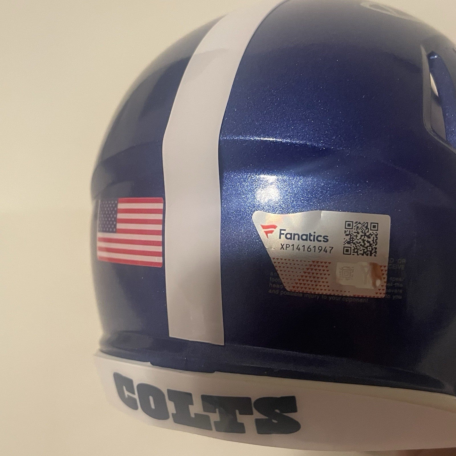Daniel Jones Signed Colts Alt Mini Helmet Fanatics COA Autographed
