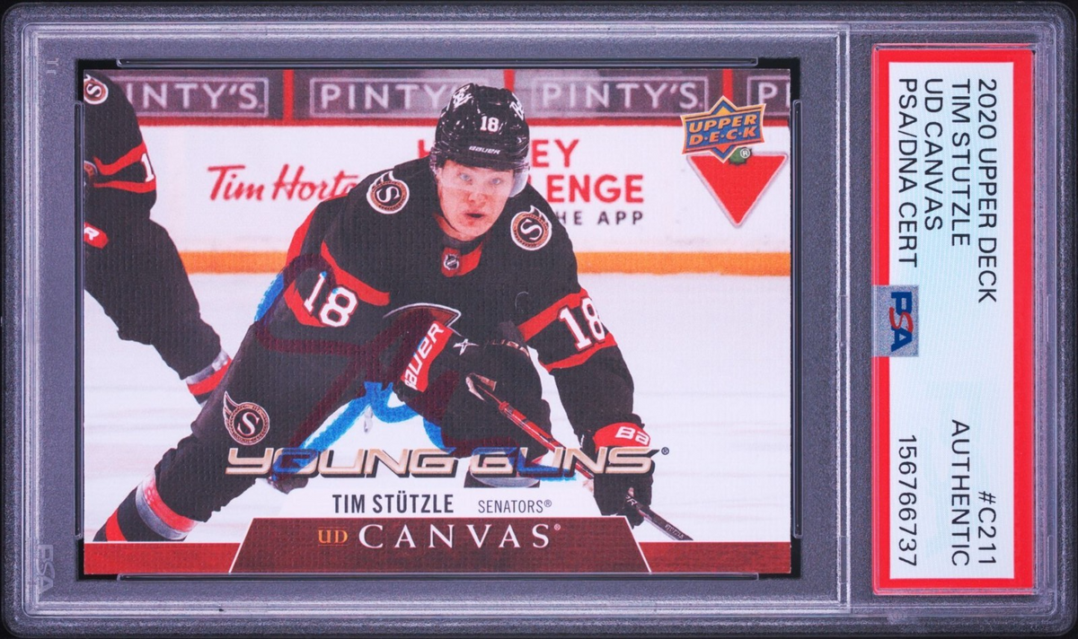 Tim Stutzle Signed 2020 UD Young Guns Canvas PSA/DNA Auto Rookie RC #C211 Sens