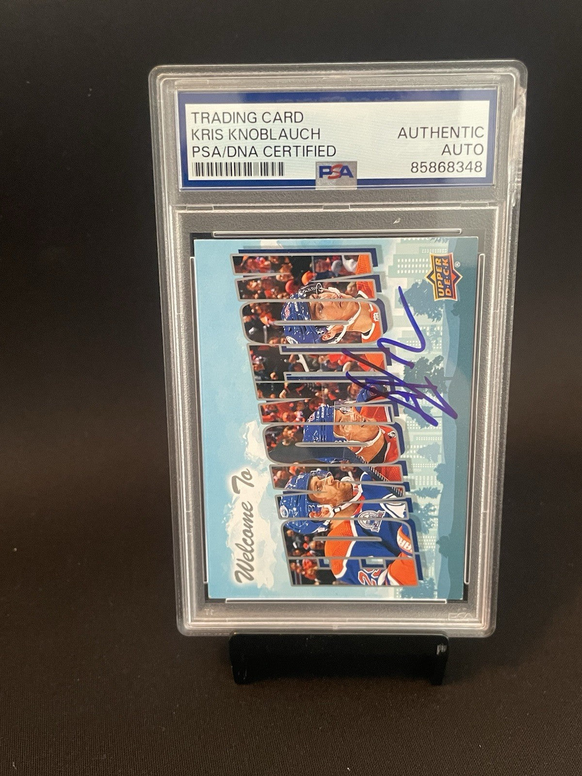 Kris Knoblauch Signed 2022 UD Team Card PSA IP Auto #WT-12 Welcome To Edmonton