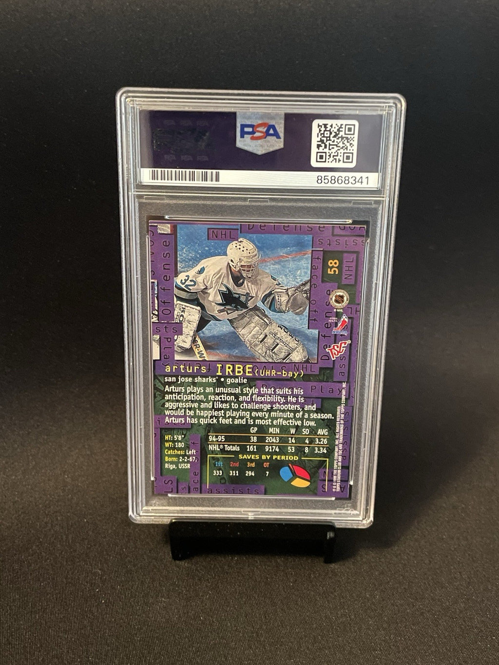 Arturs Irbe Signed 1995 Topps Stadium Club PSA Auto 10 Autographed