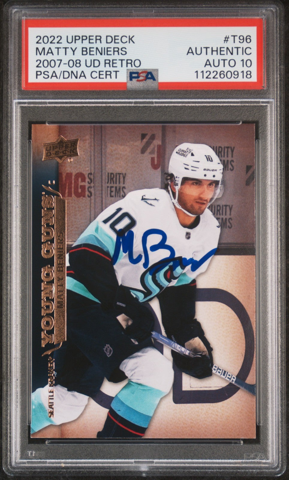 Matty Beniers Signed 2022-23 Young Guns Retro RC PSA/DNA Auto 10 Autographed
