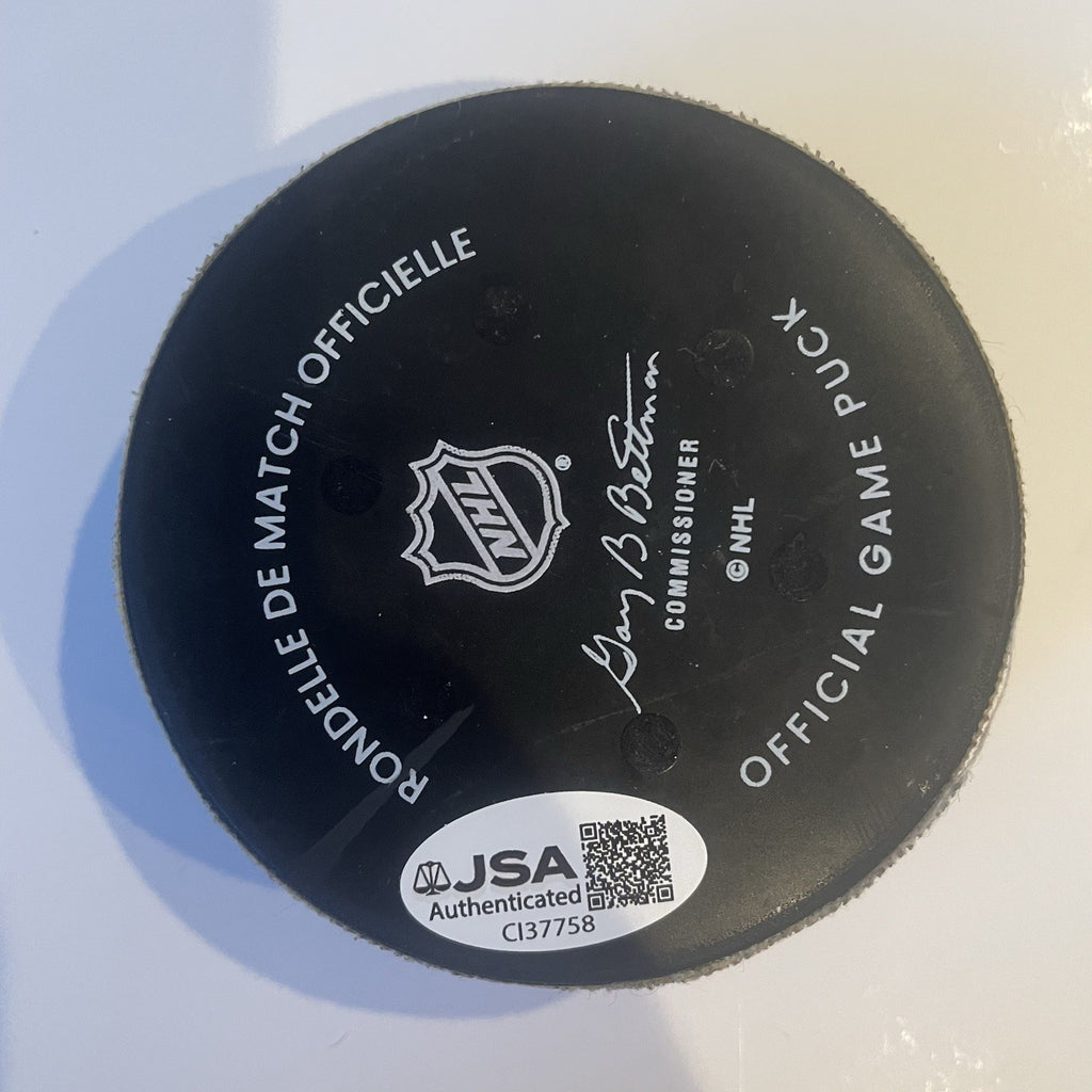 Kirill Marchenko Signed Goal Puck 2/17/2024 JSA 53rd Career Point Autographed
