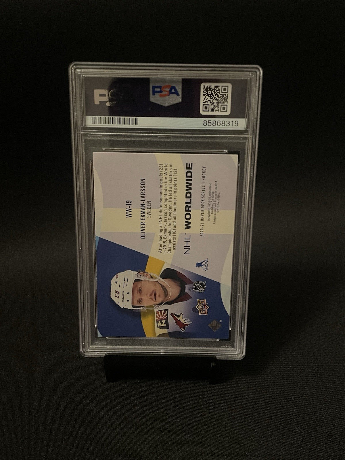 Oliver Ekman-Larsson Signed 2020 NHL Worldwide PSA #WW-19 Autographed Sweden