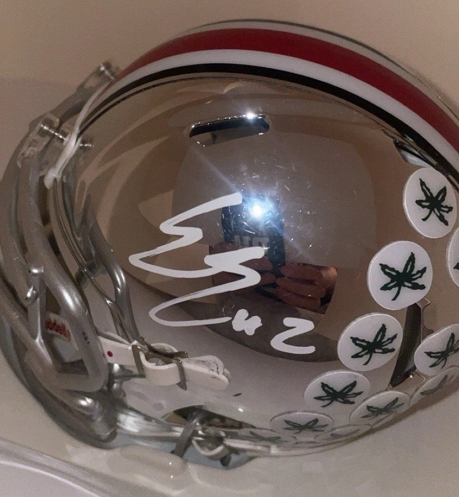 Emeka Egbuka Signed Ohio State Chrome Mini Helmet JSA COA Autographed RARE