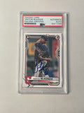 Triston McKenzie Signed 2021 Bowman RC PSA/DNA Encapsulated Indians Autographed