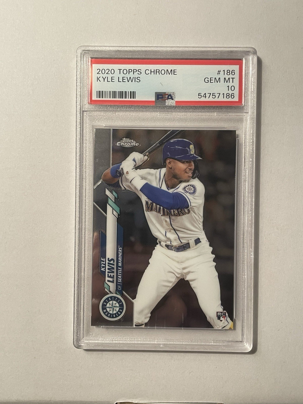 2020 Topps Chrome Kyle Lewis ROOKIE #186 PSA 10 GEM MINT