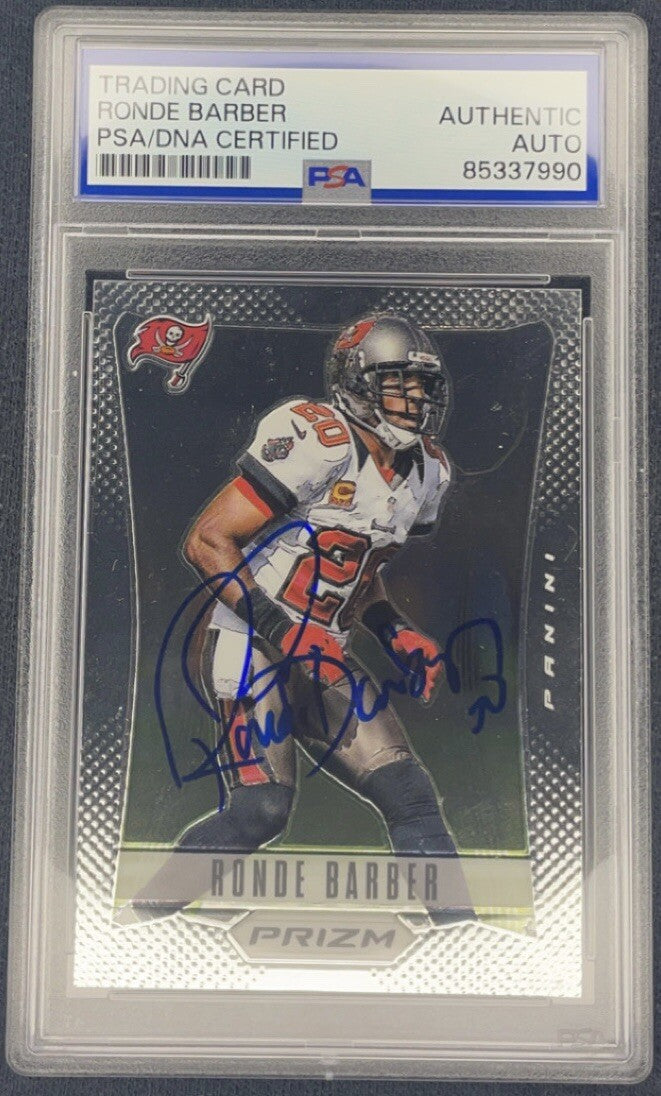 Ronde Barber Signed 2012 Panini Prizm #182 PSA/DNA Autographed Buccaneers HOF