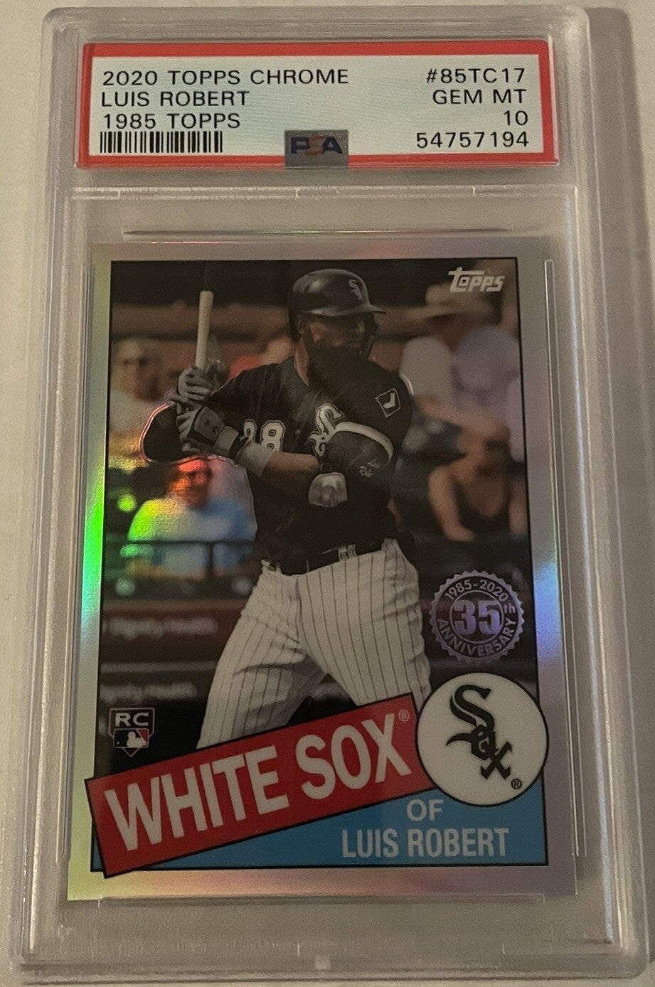 Luis Robert RC 2020 Topps Chrome 1985 #85TC17 Chicago White Sox Rookie PSA 10