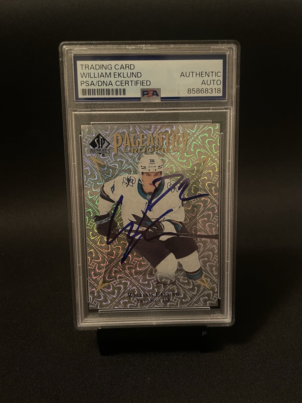 William Eklund Signed 2021 SP Authentic Pageantry Rookie PSA #P-72 Autographed