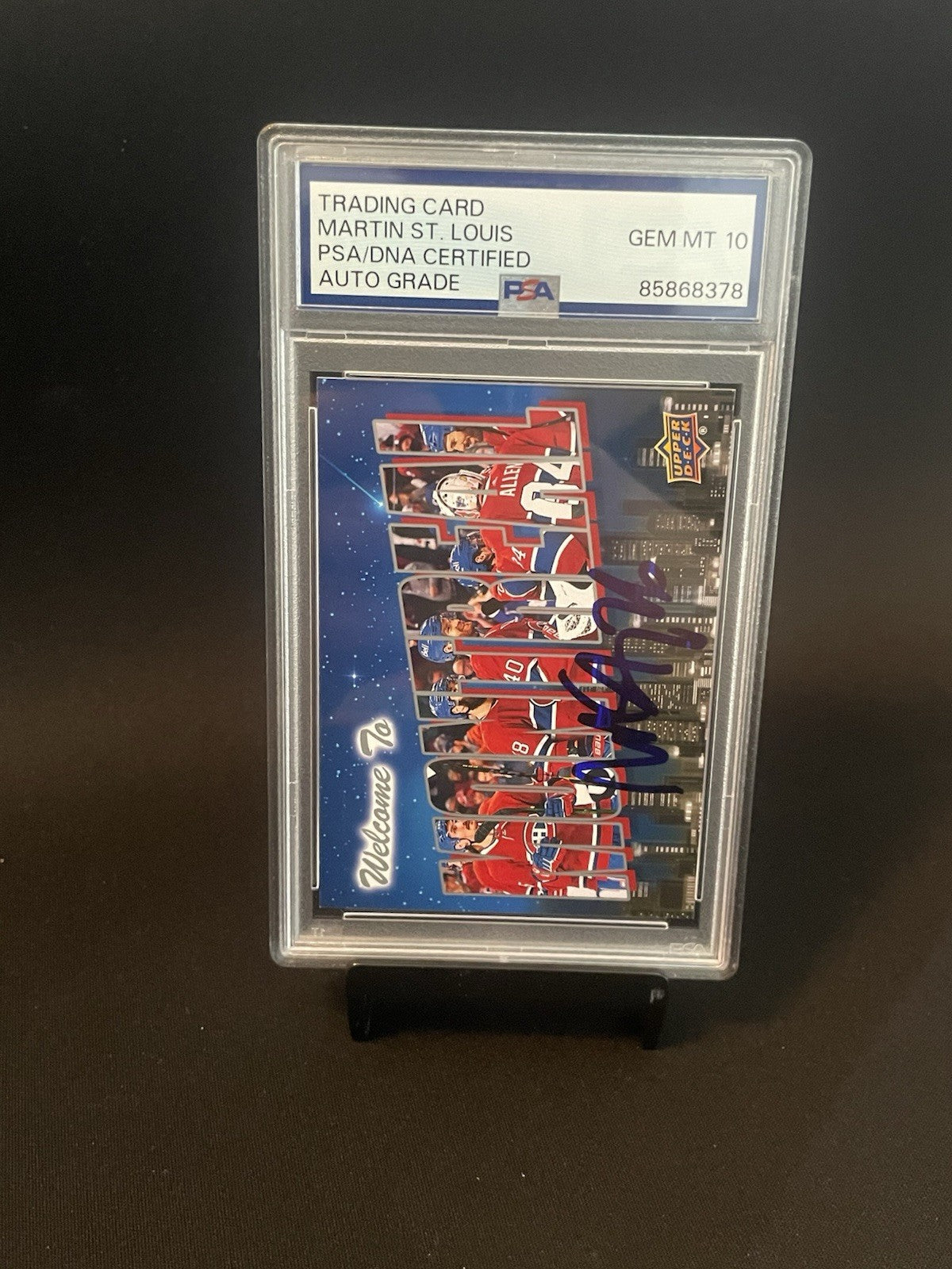 Martin St. Louis Signed UD Habs Team Card PSA Auto 10 #WT-16 Welcome To Montreal