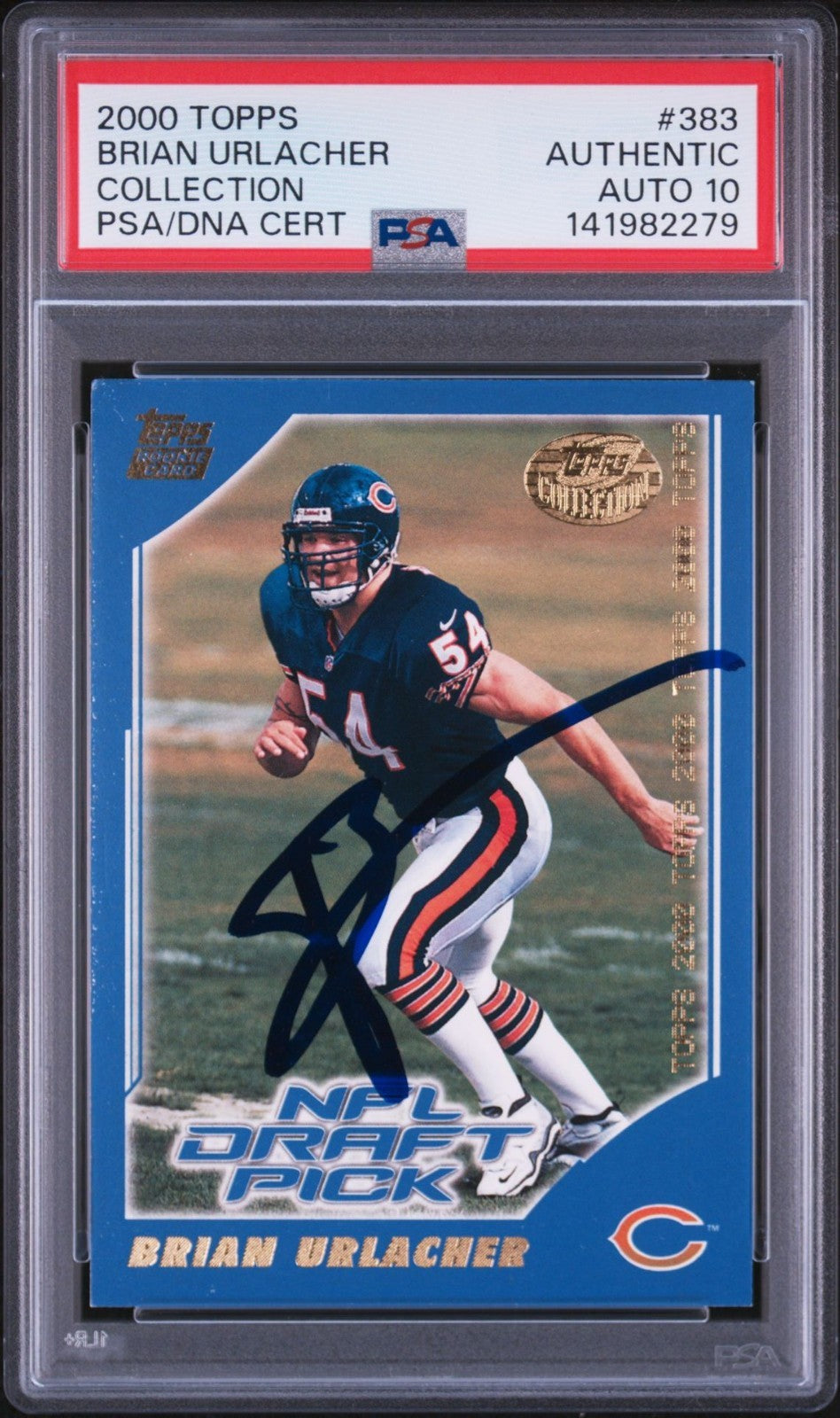 Brian Urlacher Signed 2000 Topps Collection NFL Draft Pick PSA Auto 10 #383