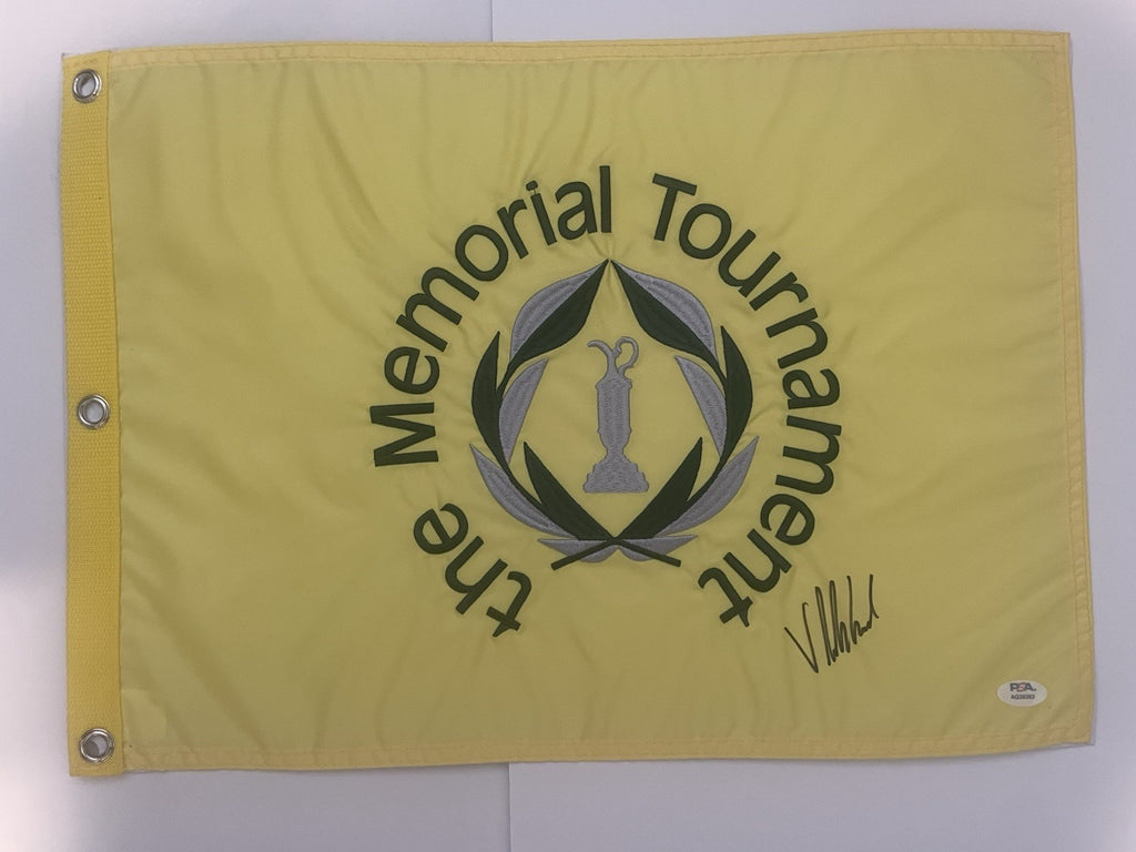 Viktor Hovland Signed Memorial Tournament Pin Flag PSA Autographed
