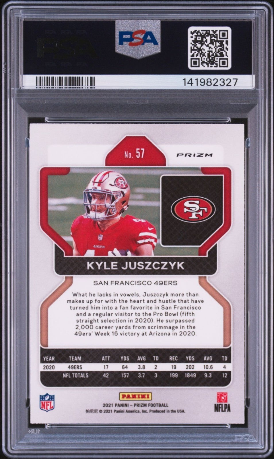 Kyle Juszczyk Signed 2021 Prizm Red Ice PSA/DNA Auto 10 #57 Color Match