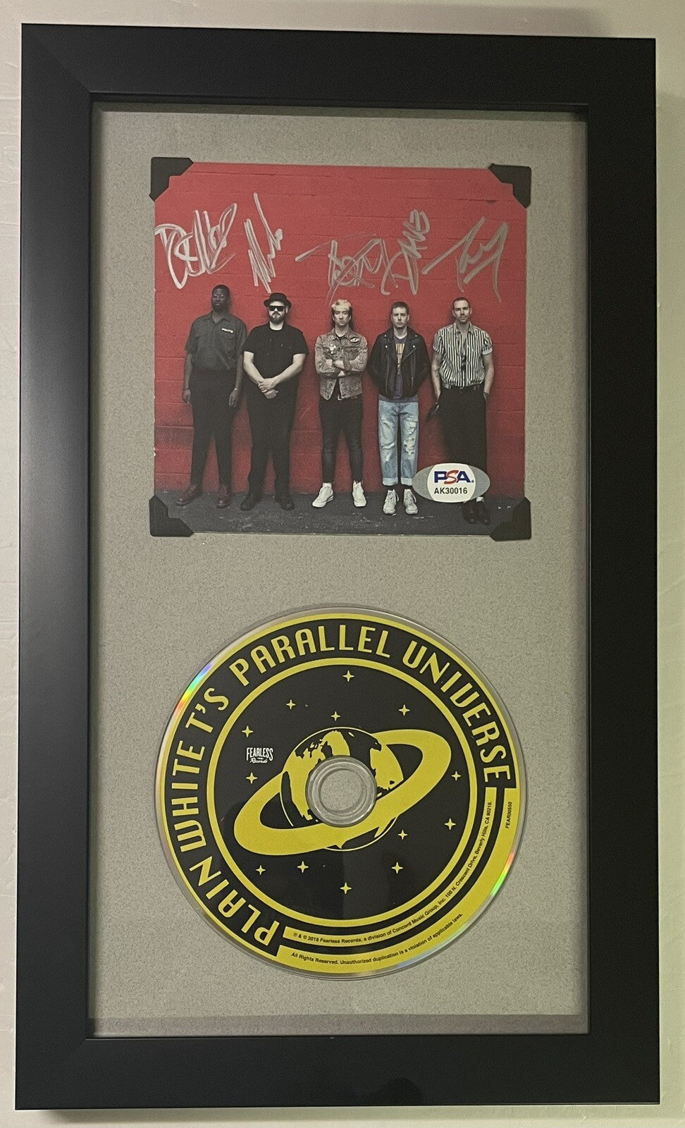 Plain White T’s Signed Parallel Universe Framed CD PSA/DNA COA Autographed Album