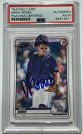 Drew Romo Signed 2020 1st Bowman  RC PSA/DNA Colorado Rockies Autographed