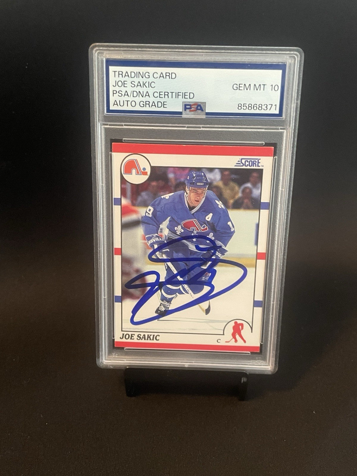 Joe Sakic Signed 1990 Score #8 PSA Auto 10 Card Autographed Quebec Nordiques Avs