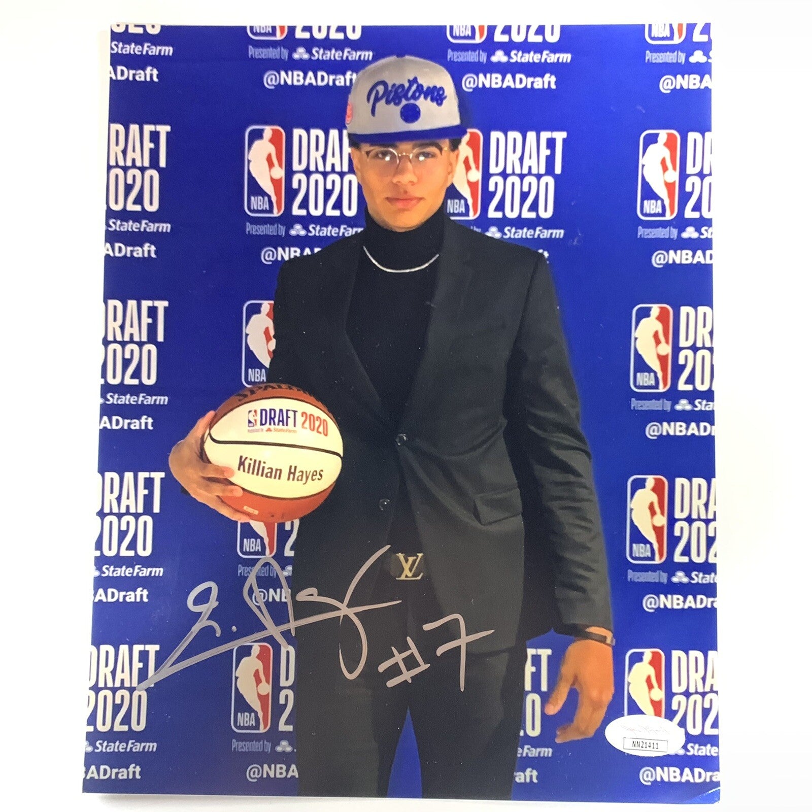 Killian Hayes Signed 8x10 Photo JSA COA Detroit Pistons Autographed Sticker Only