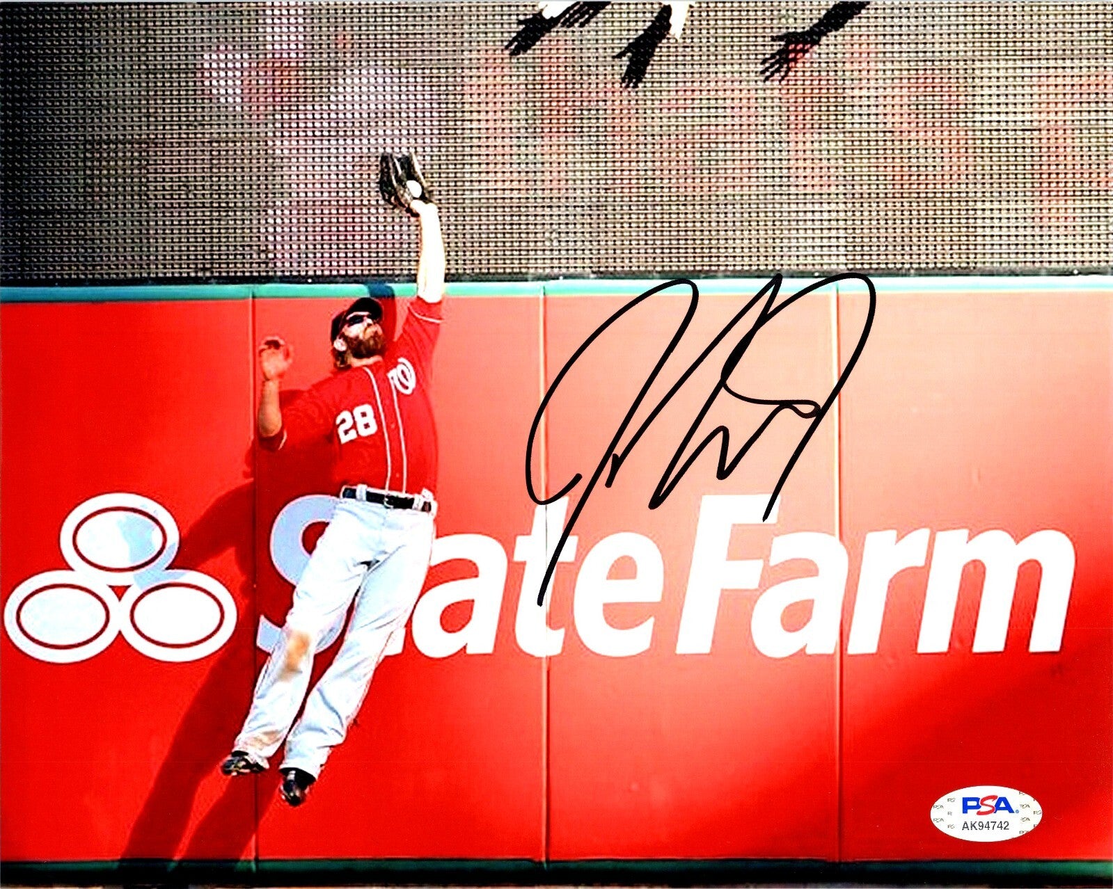 Jayson Werth Signed 8x10 Photo PSA/DNA Washington Nationals Autographed