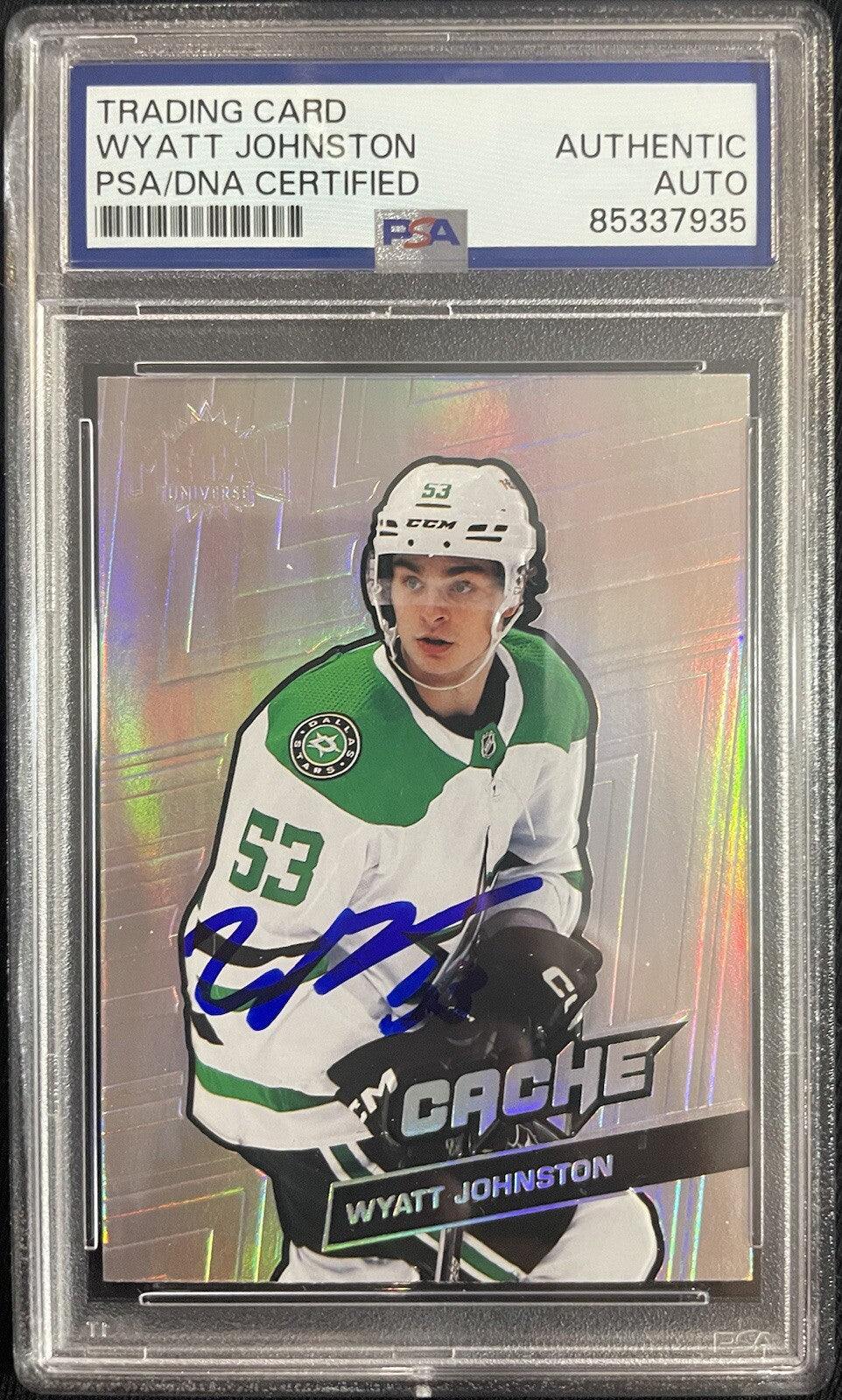 Wyatt Johnston Signed 2022-23 Metal Universe RC PSA/DNA Encapsulated Autographed