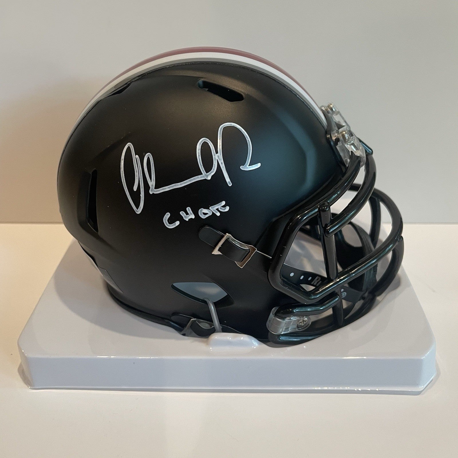 Orlando Pace Signed Ohio State Mini Helmet Beckett Witness Inscribed CHOF Auto