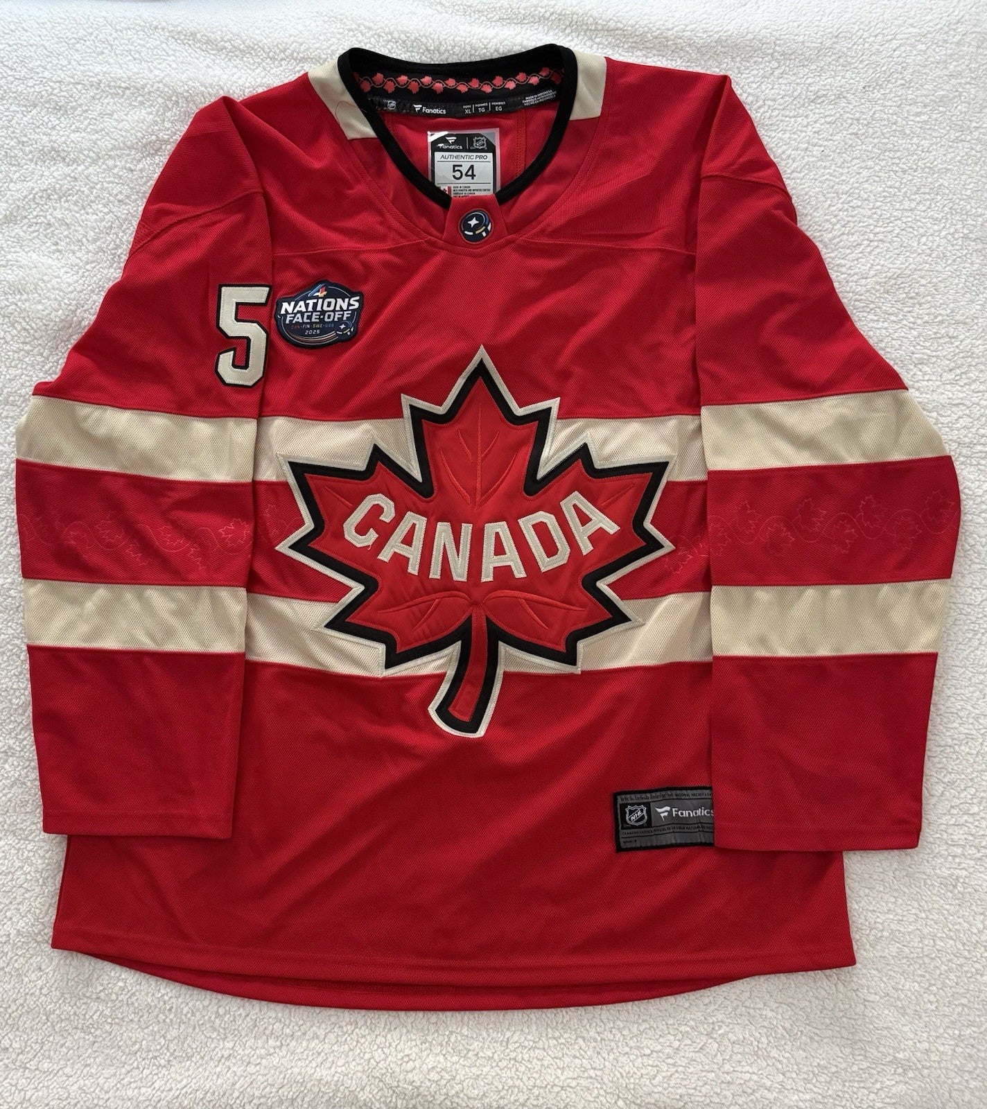 Devon Toews Signed Jersey PSA/DNA Autographed Team Canada 4 Nations Face-Off