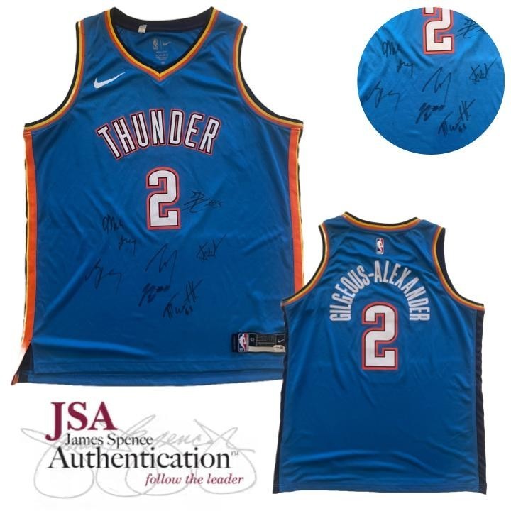 2024-25 Thunder Team Signed Jersey JSA Autographed Shai Gilgeous-Alexander +6