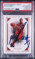 Kyle Lowry Signed 2015 Panini National Treasures PSA Auto 10 #19