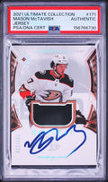 Mason McTavish Signed 2021 UD Ultimate Collection PSA Patch Auto Rookie RC RPA