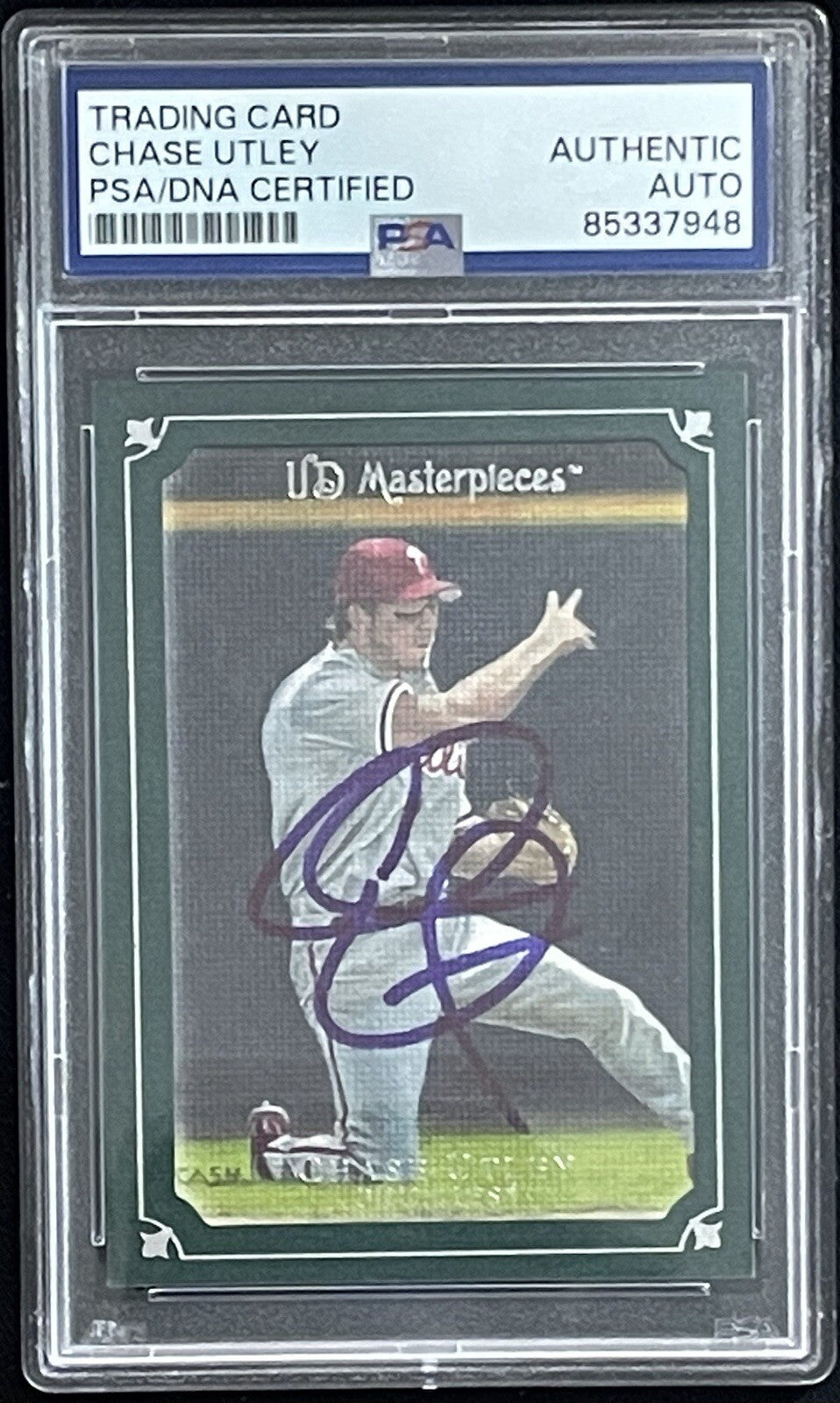 Chase Utley Signed 2007 Upper Deck Masterpieces #88 PSA/DNA Autographed