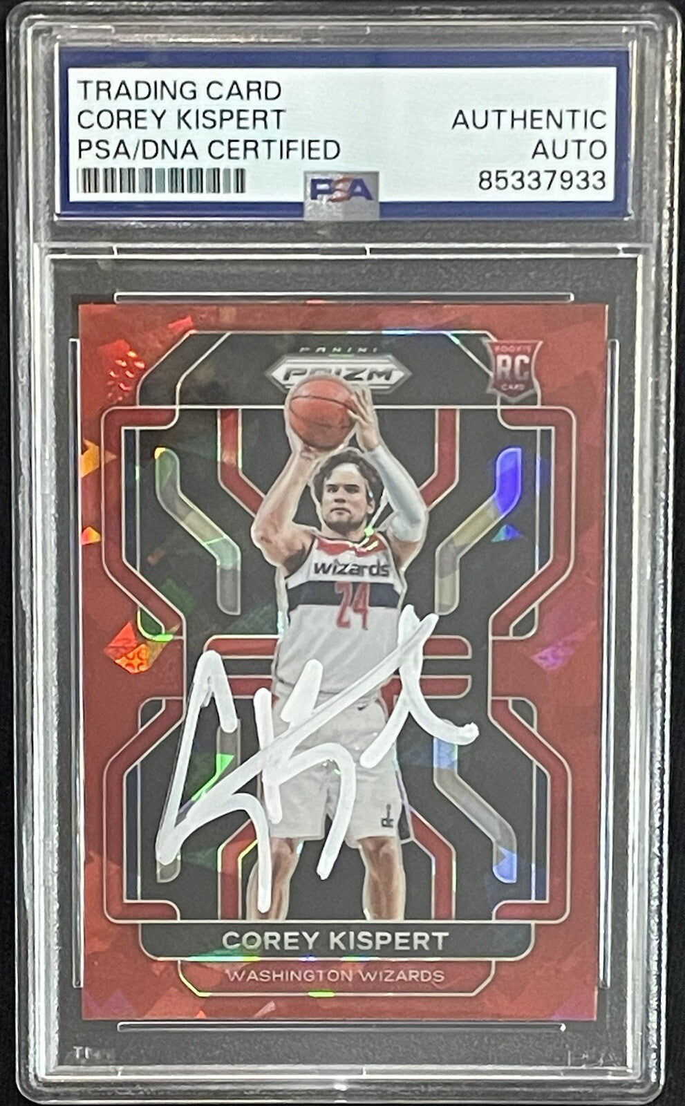 Corey Kispert Signed 2021-22 Red Ice Prizm RC Rookie #275 PSA/DNA Autographed