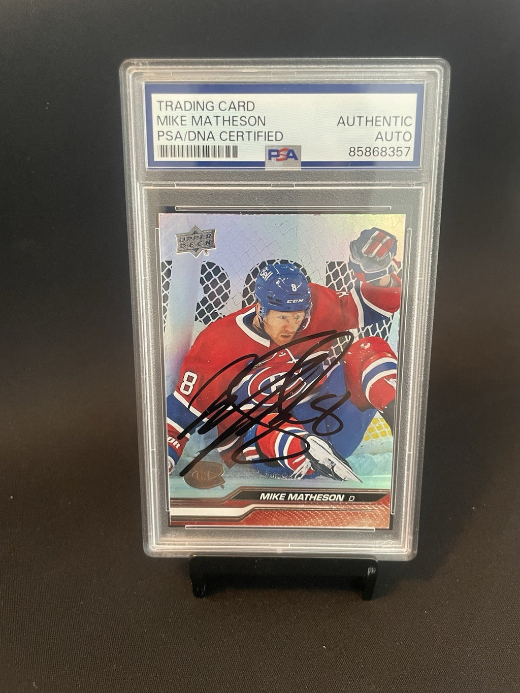 Mike Matheson Signed 2023 UD Silver Foil #344 PSA/DNA Autographed