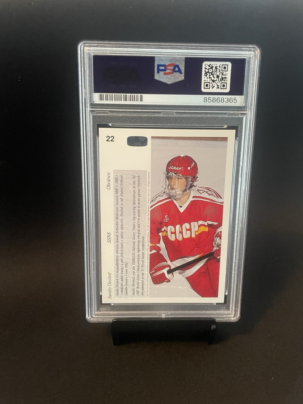 Sandis Ozolinsh Signed 1991 UD Czech World Juniors #22 PSA Auto 10 Rookie Card