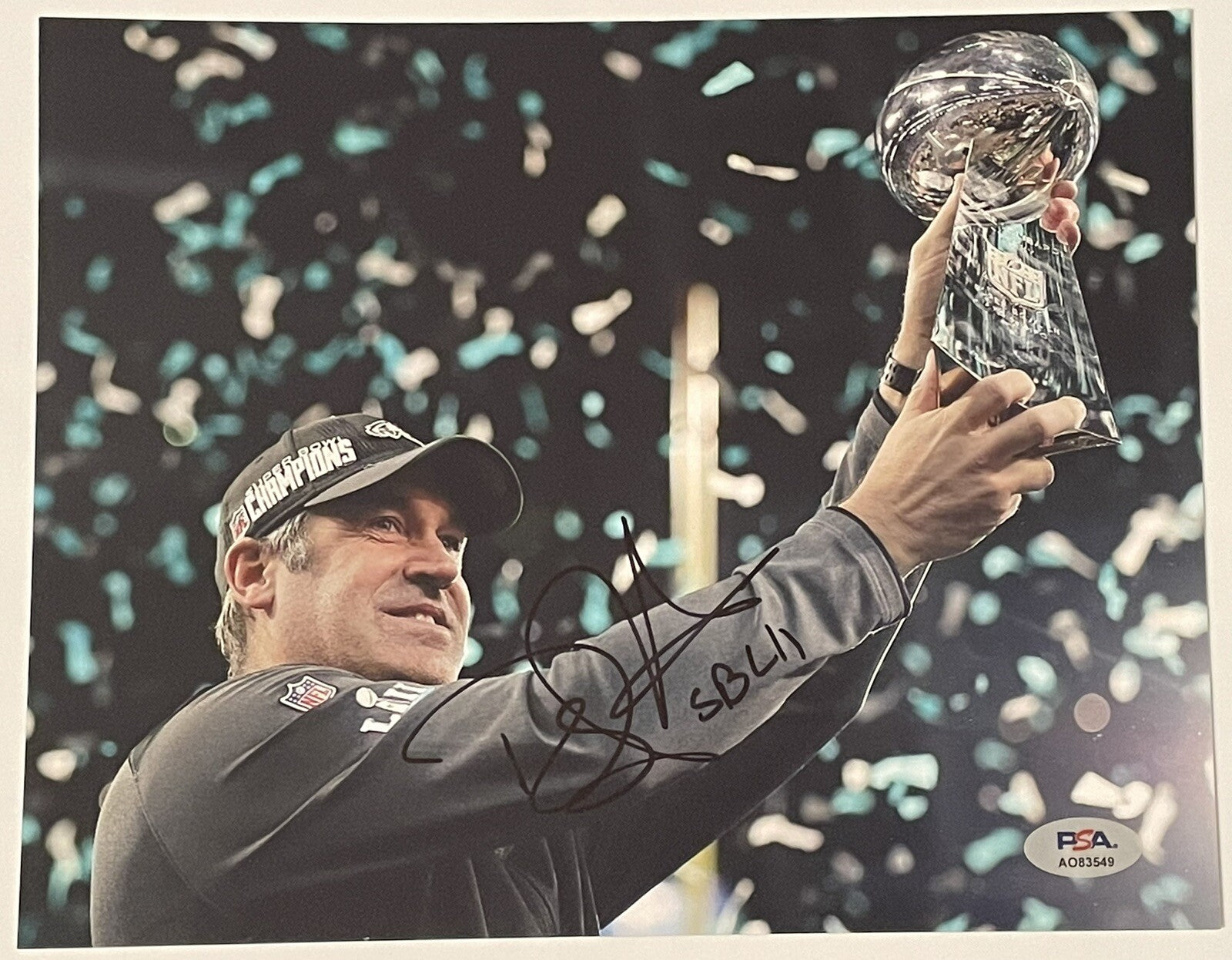 Doug Pederson Signed 8x10 Photo PSA/DNA Autographed Eagles Super Bowl Champ