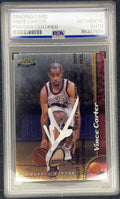 Vince Carter Signed 1999 Topps Finest #230 RC PSA/DNA Autographed Rookie w/ Film
