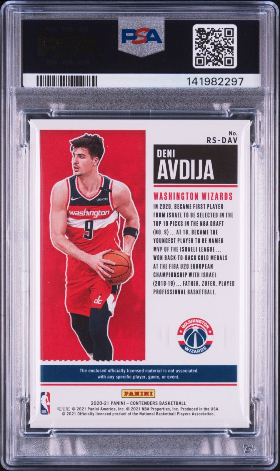 Deni Avdija Signed 2020 Contenders Rookie Ticket Swatch PSA/DNA Auto 10 #DAV