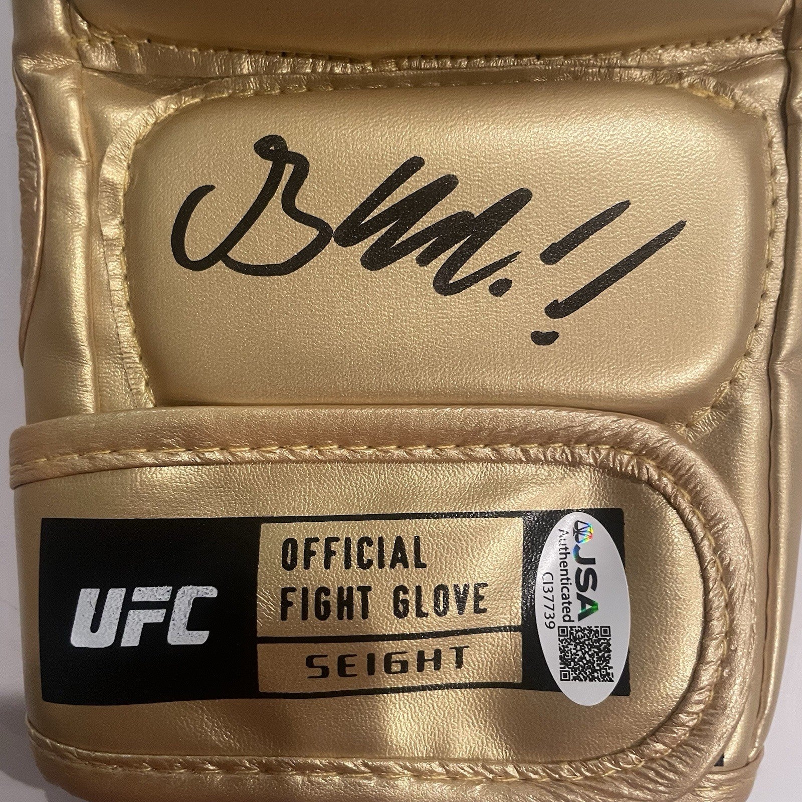 Brandon Moreno Signed UFC Gold Champ Fight Glove JSA COA Autographed