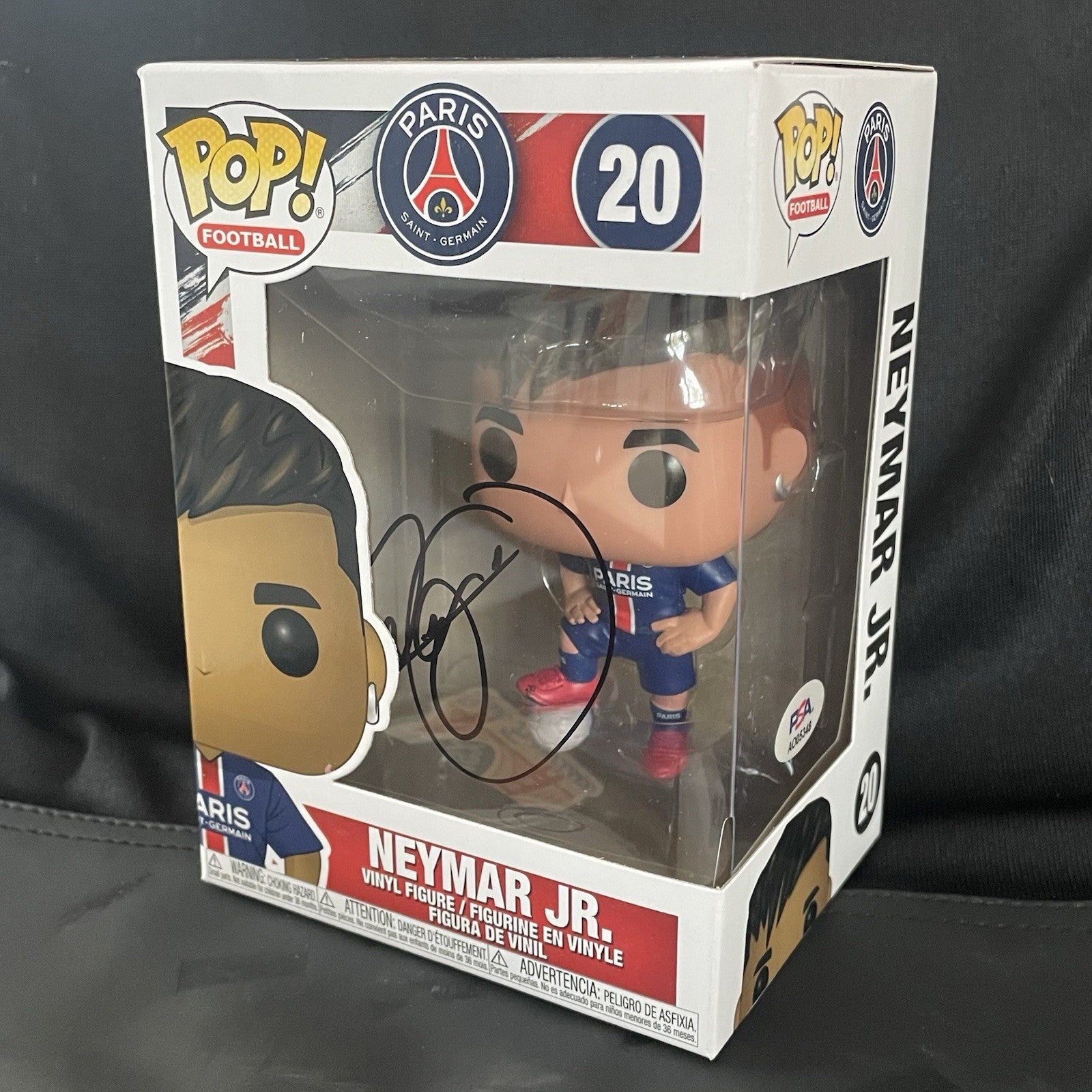 Neymar Jr. Signed PSG Funko POP #20 PSA/DNA Autographed Paris Saint Germain READ