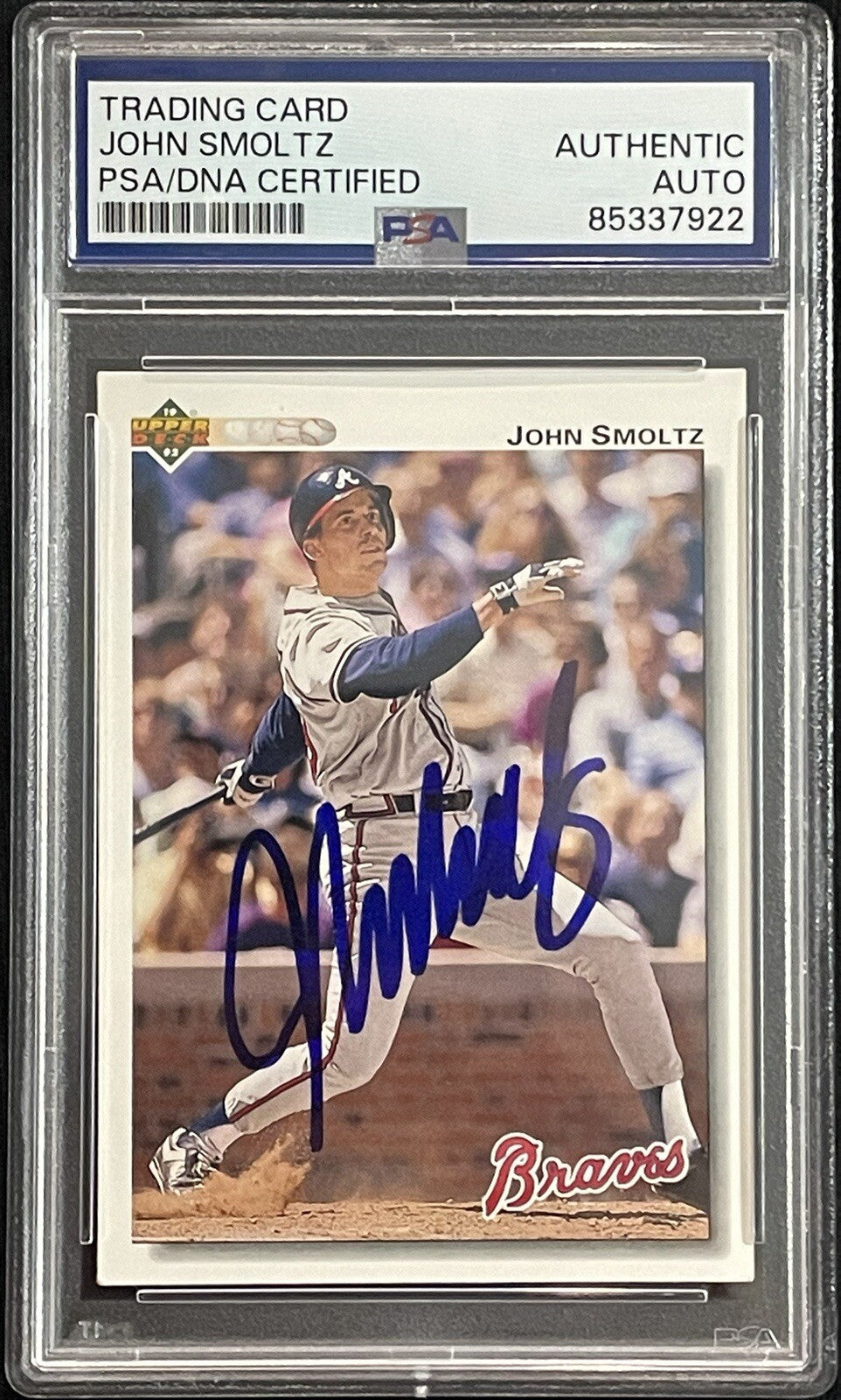 John Smoltz Signed 1992 Upper Deck #322 PSA/DNA Autographed