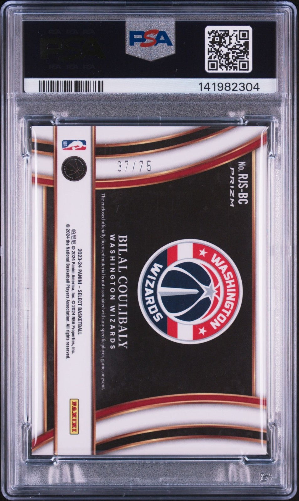 Bilal Coulibaly Signed 2023 Select Jumbo Rookie Swatch Blue PSA Auto 10 /75