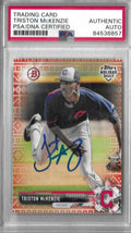 Triston McKenzie Signed 2017 Bowman Topps Holiday PSA/DNA Autographed #'d 7/10