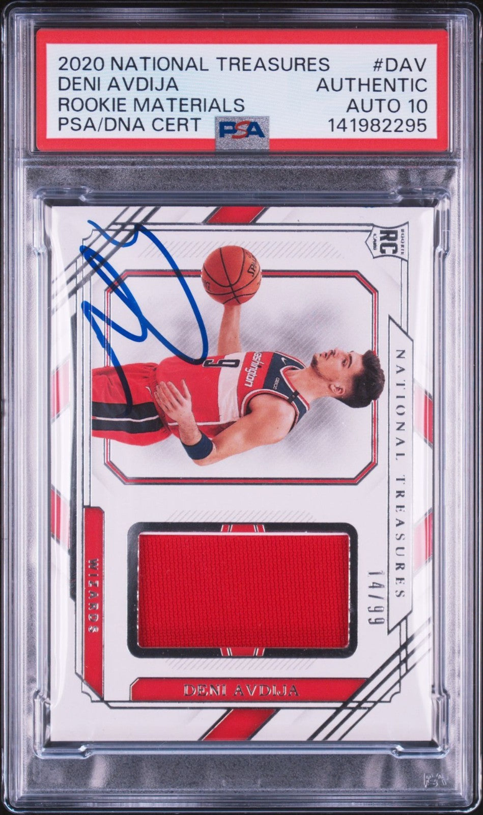 Deni Avdija Signed 2020 National Treasures Rookie Materials PSA/DNA Auto 10 #DAV