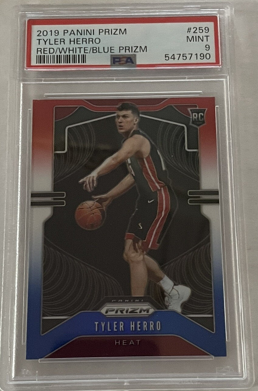 2019 Panini Prizm Tyler Herro RC RWB Red White Blue Rookie #259 PSA 9
