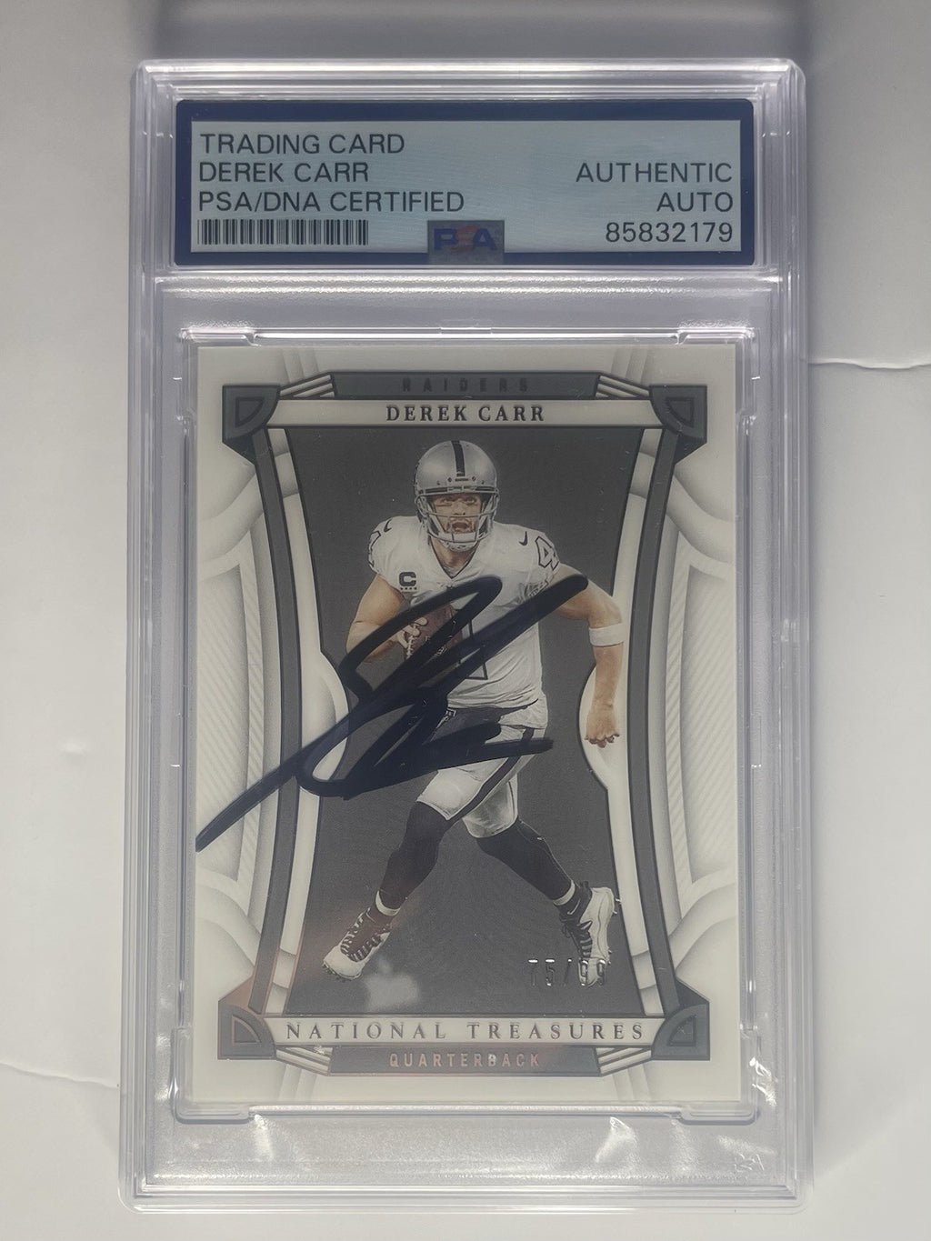 Derek Carr Signed 2022 National Treasures Card #44 PSA/DNA Autographed Raiders