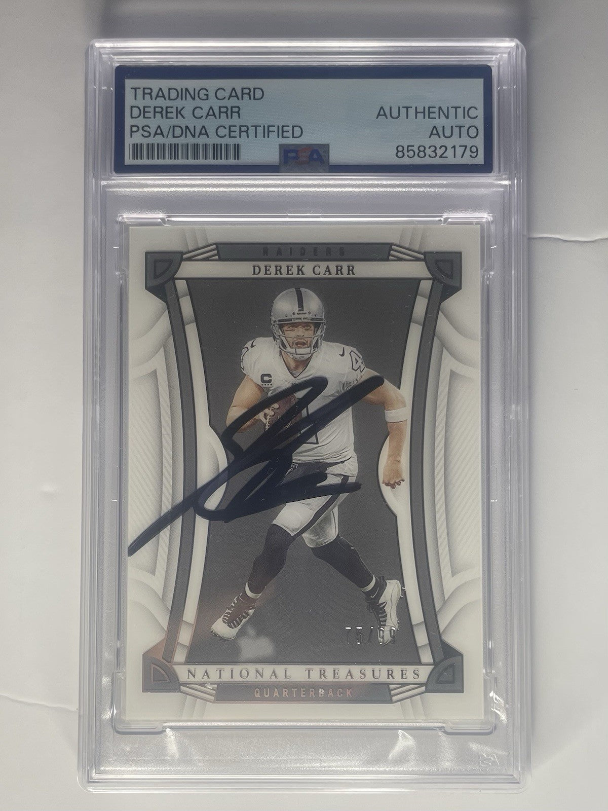Derek Carr Signed 2022 National Treasures Card #44 PSA/DNA Autographed Raiders
